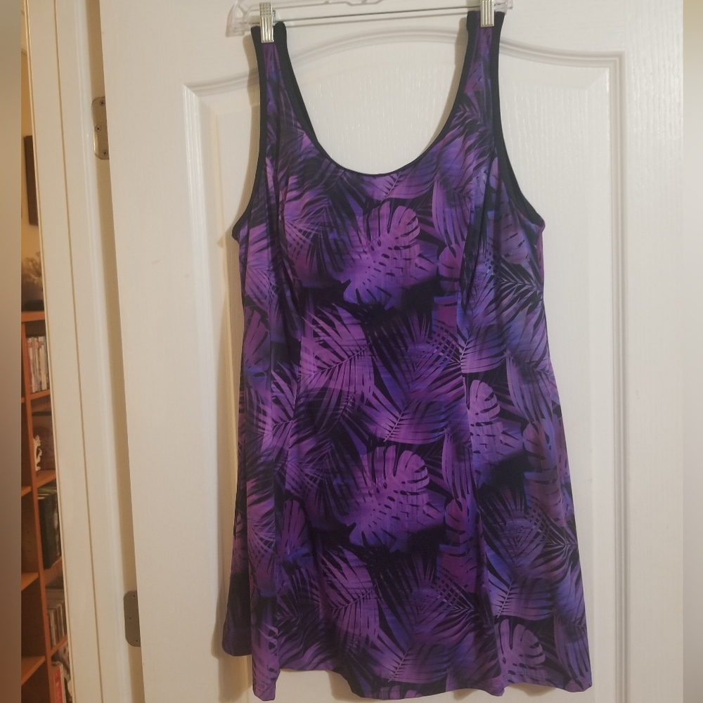 Plus Purple And Black Swimsuit Size 18/20